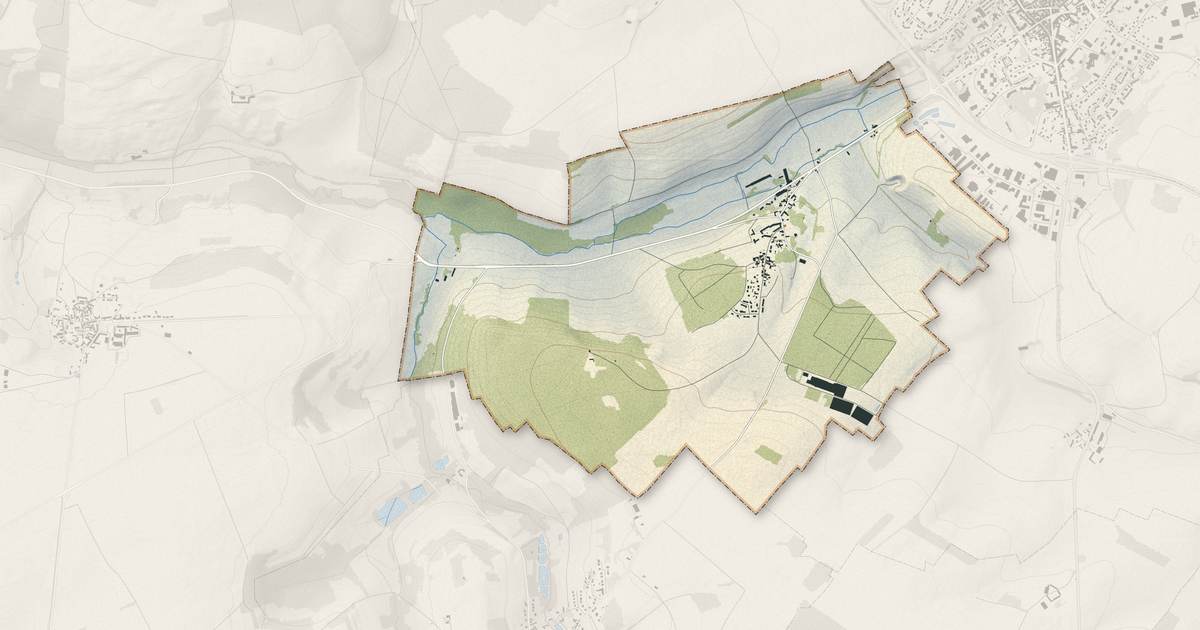 Portrait cartographique de Hodent : relief, eau, forêts, bâti et voies, calculés à partir des données de l'IGN