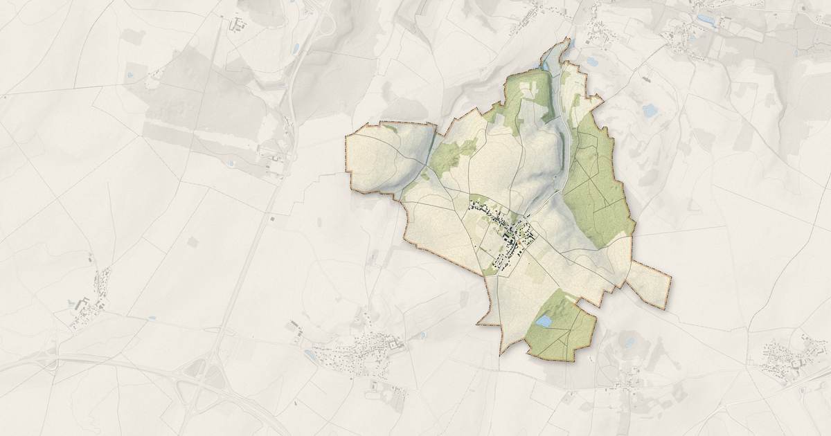 Portrait cartographique de Jagny-sous-Bois : relief, eau, forêts, bâti et voies, calculés à partir des données de l'IGN
