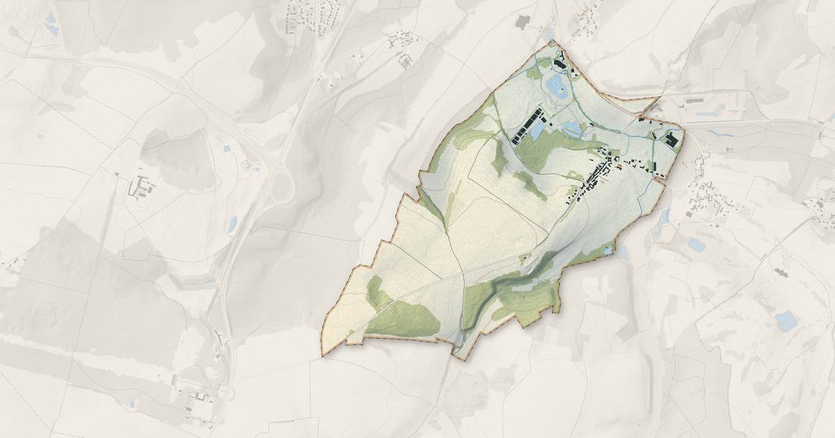 Portrait cartographique de Lassy : relief, eau, forêts, bâti et voies, calculés à partir des données de l'IGN