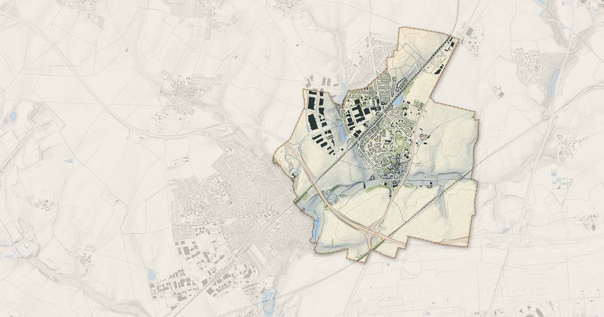 Portrait cartographique de Louvres : relief, eau, forêts, bâti et voies, calculés à partir des données de l'IGN