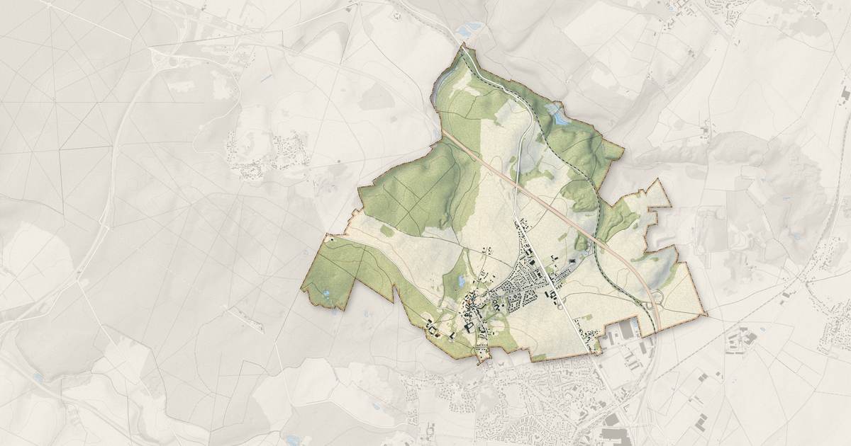 Portrait cartographique de Maffliers : relief, eau, forêts, bâti et voies, calculés à partir des données de l'IGN