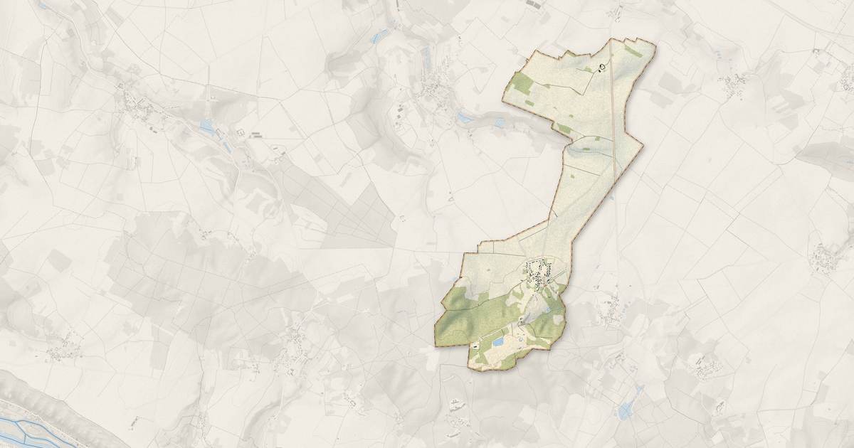 Portrait cartographique de Maudétour-en-Vexin : relief, eau, forêts, bâti et voies, calculés à partir des données de l'IGN