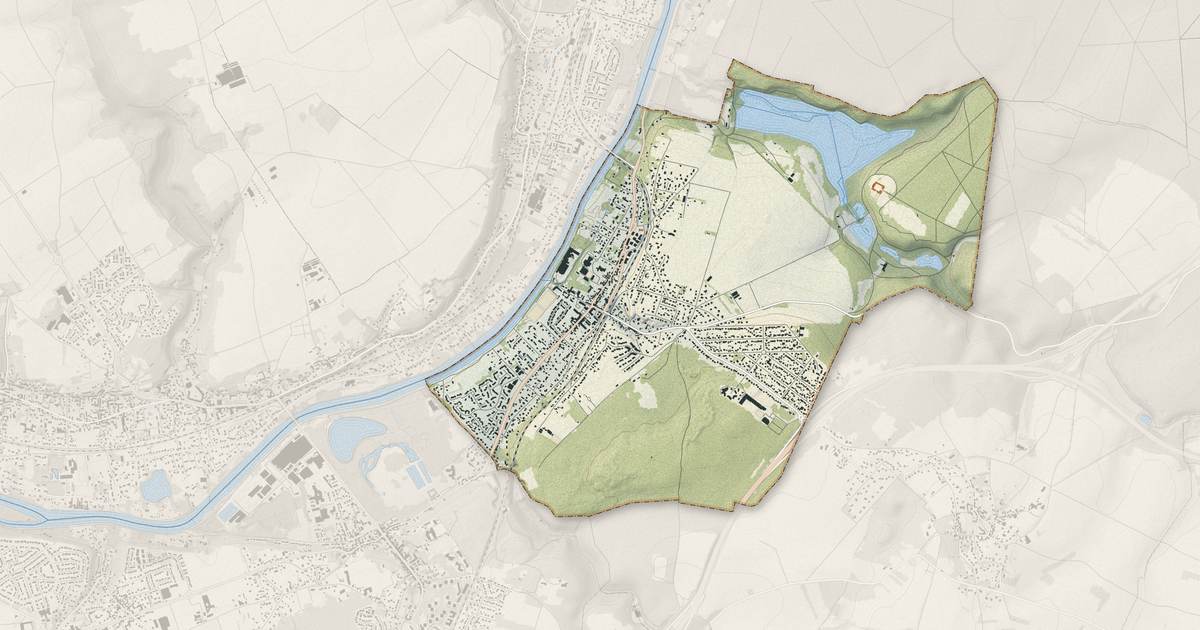 Portrait cartographique de Mériel : relief, eau, forêts, bâti et voies, calculés à partir des données de l'IGN