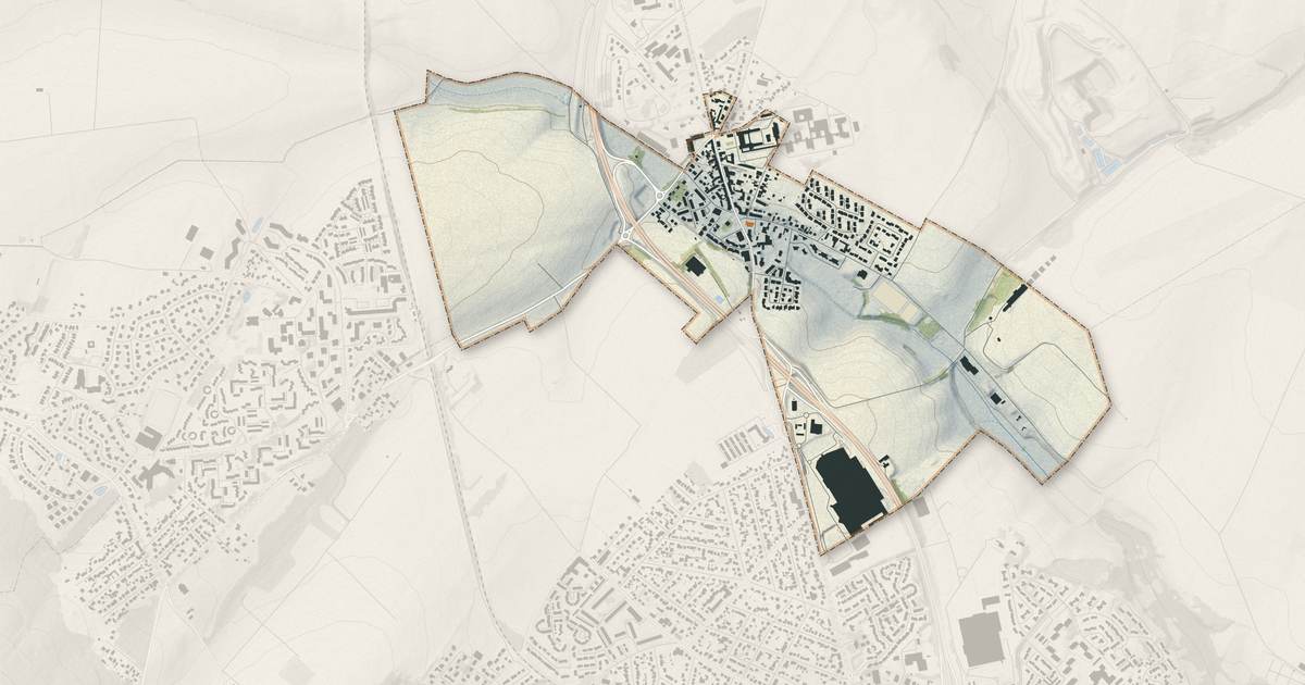 Portrait cartographique de Moisselles : relief, eau, forêts, bâti et voies, calculés à partir des données de l'IGN