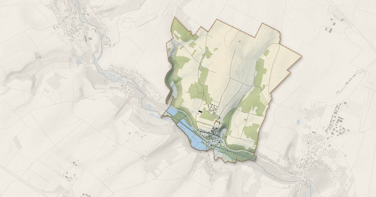 Portrait cartographique de Montgeroult : relief, eau, forêts, bâti et voies, calculés à partir des données de l'IGN