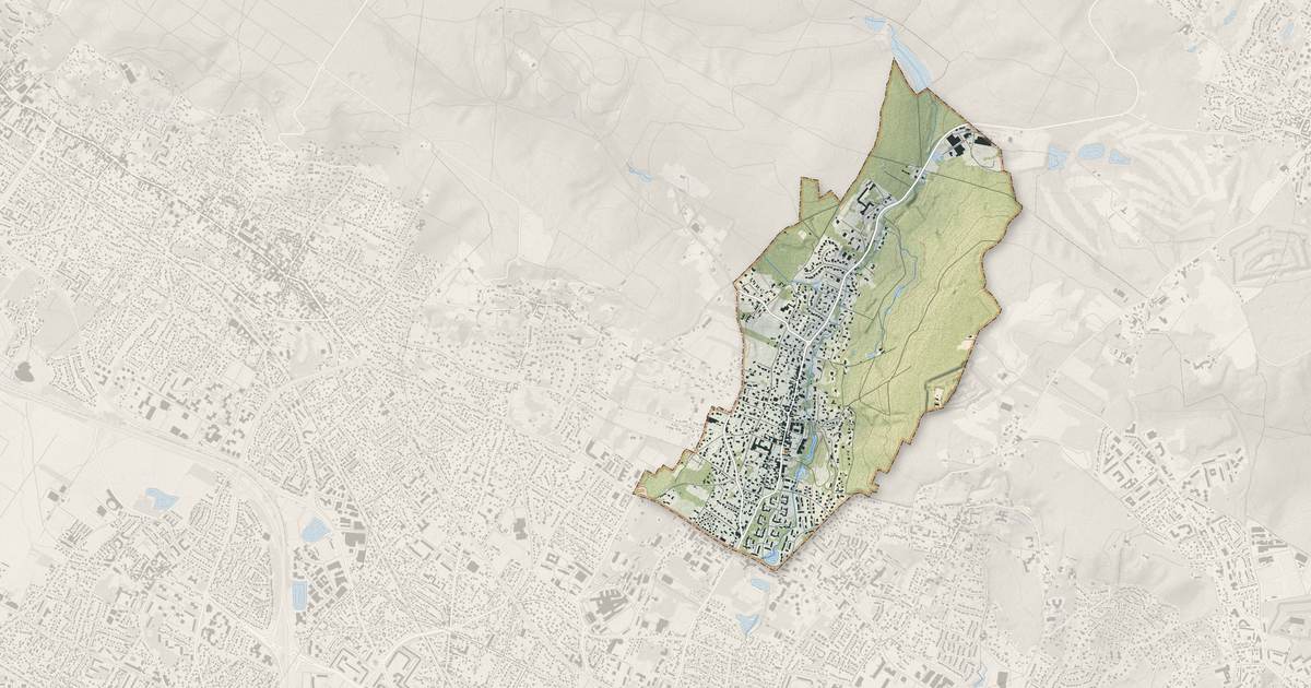 Portrait cartographique de Montlignon : relief, eau, forêts, bâti et voies, calculés à partir des données de l'IGN