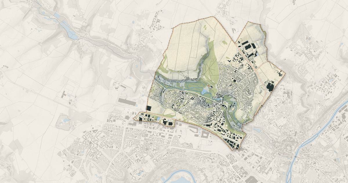 Portrait cartographique de Osny : relief, eau, forêts, bâti et voies, calculés à partir des données de l'IGN