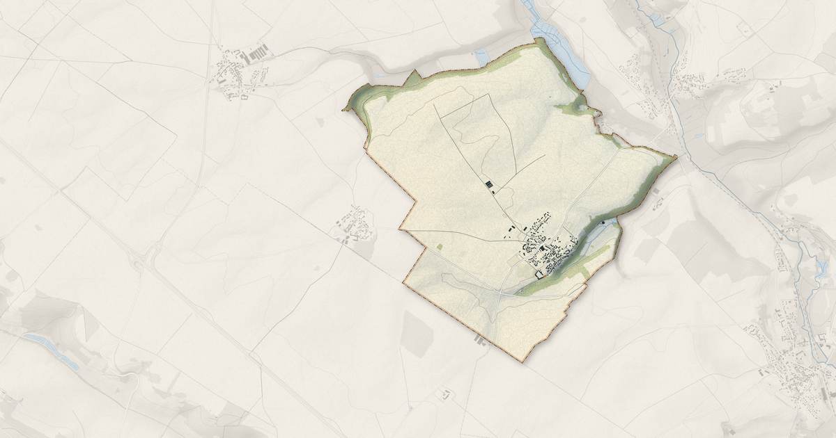 Portrait cartographique de Le Perchay : relief, eau, forêts, bâti et voies, calculés à partir des données de l'IGN