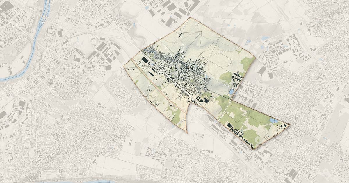 Portrait cartographique de Pierrelaye : relief, eau, forêts, bâti et voies, calculés à partir des données de l'IGN