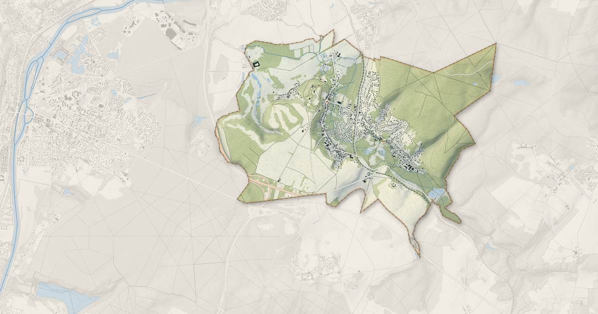 Portrait cartographique de Presles : relief, eau, forêts, bâti et voies, calculés à partir des données de l'IGN