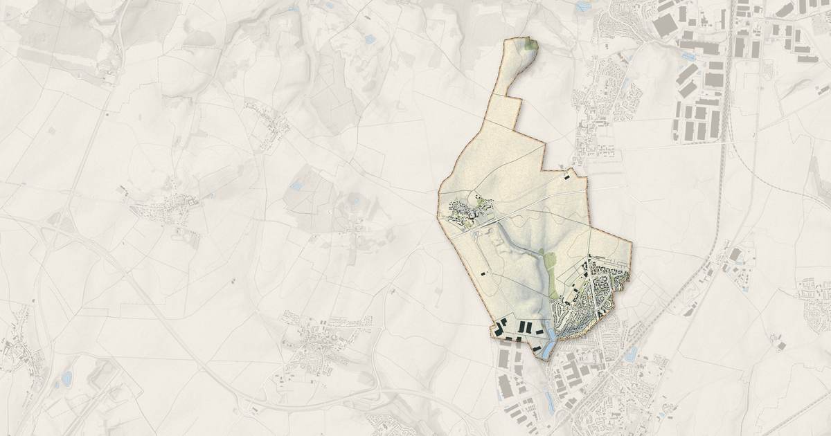 Portrait cartographique de Puiseux-en-France : relief, eau, forêts, bâti et voies, calculés à partir des données de l'IGN
