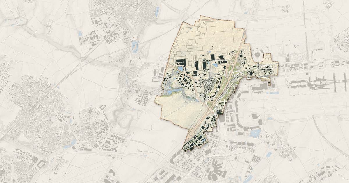 Portrait cartographique de Roissy-en-France : relief, eau, forêts, bâti et voies, calculés à partir des données de l'IGN