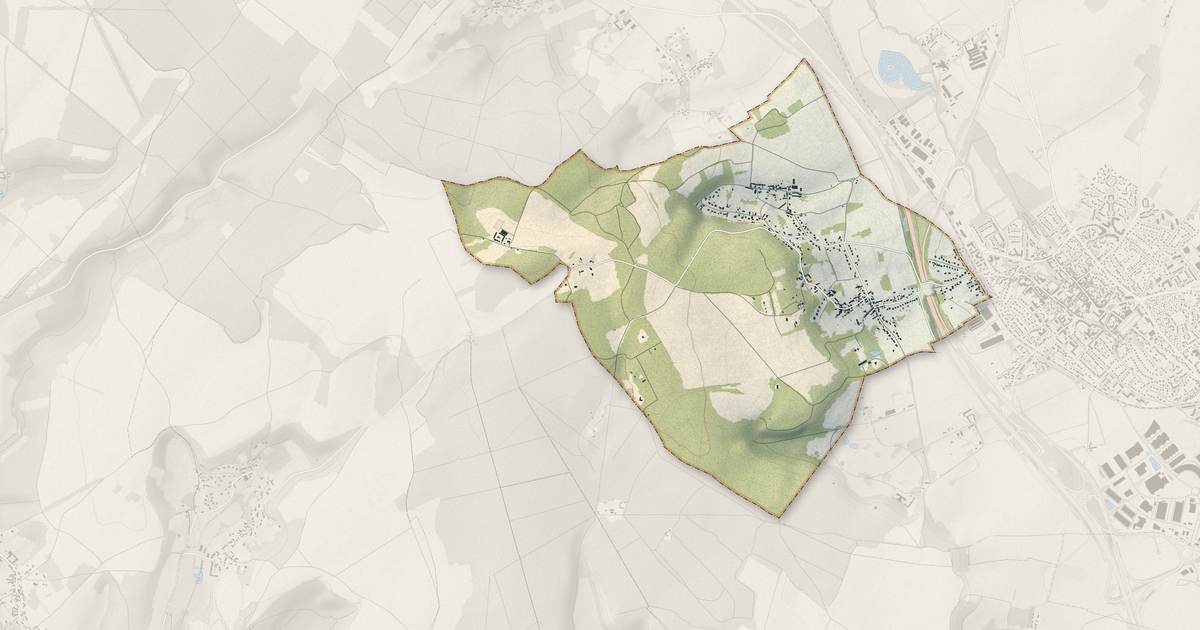 Portrait cartographique de Ronquerolles : relief, eau, forêts, bâti et voies, calculés à partir des données de l'IGN