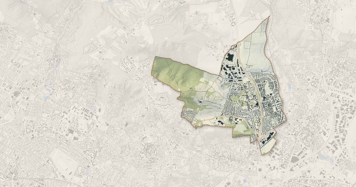 Portrait cartographique de Saint-Brice-sous-Forêt : relief, eau, forêts, bâti et voies, calculés à partir des données de l'IGN