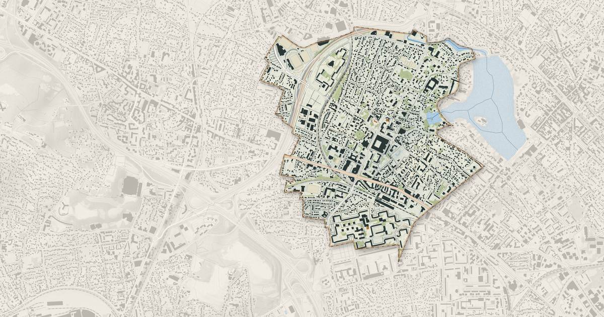 Portrait cartographique de Saint-Gratien : relief, eau, forêts, bâti et voies, calculés à partir des données de l'IGN