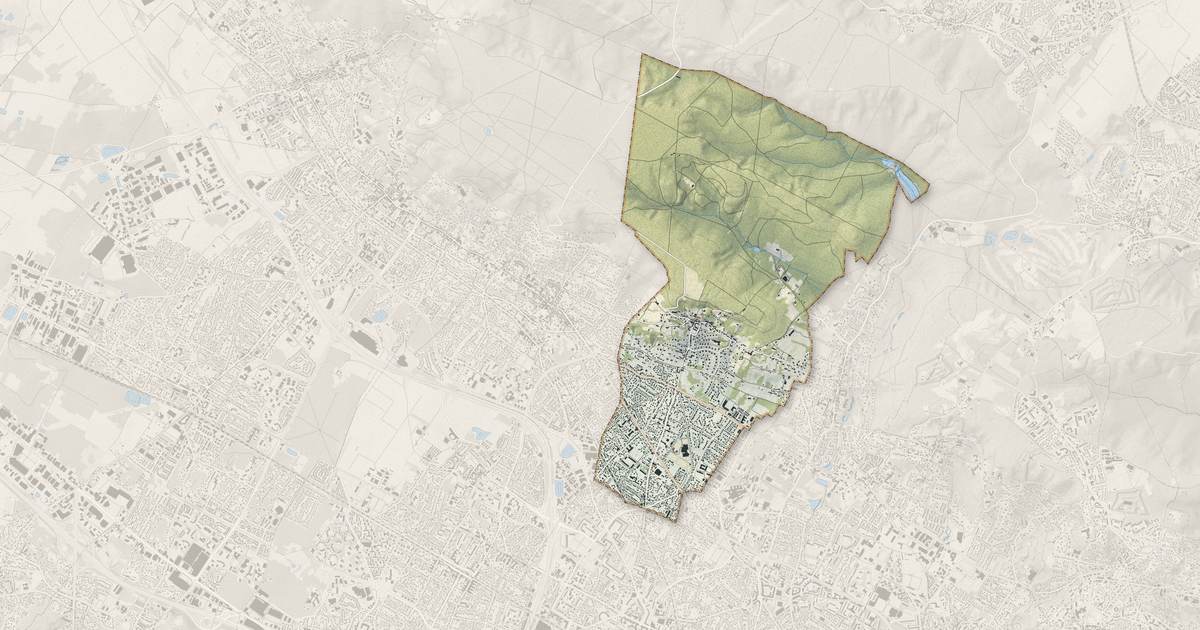 Portrait cartographique de Saint-Prix : relief, eau, forêts, bâti et voies, calculés à partir des données de l'IGN