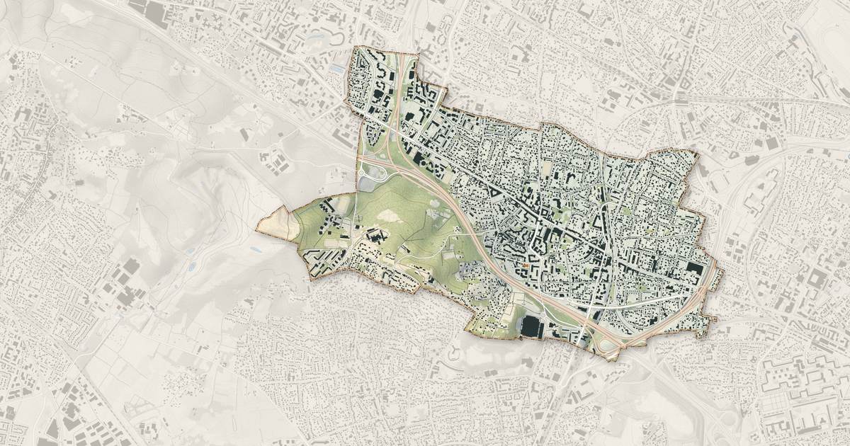 Portrait cartographique de Sannois : relief, eau, forêts, bâti et voies, calculés à partir des données de l'IGN