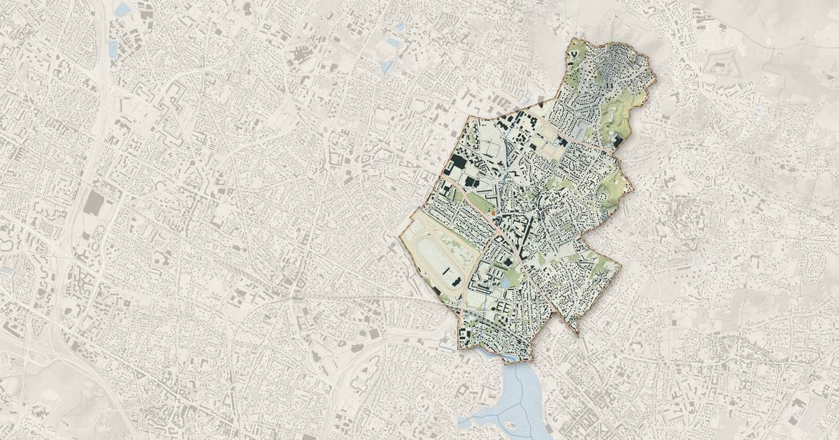 Portrait cartographique de Soisy-sous-Montmorency : relief, eau, forêts, bâti et voies, calculés à partir des données de l'IGN