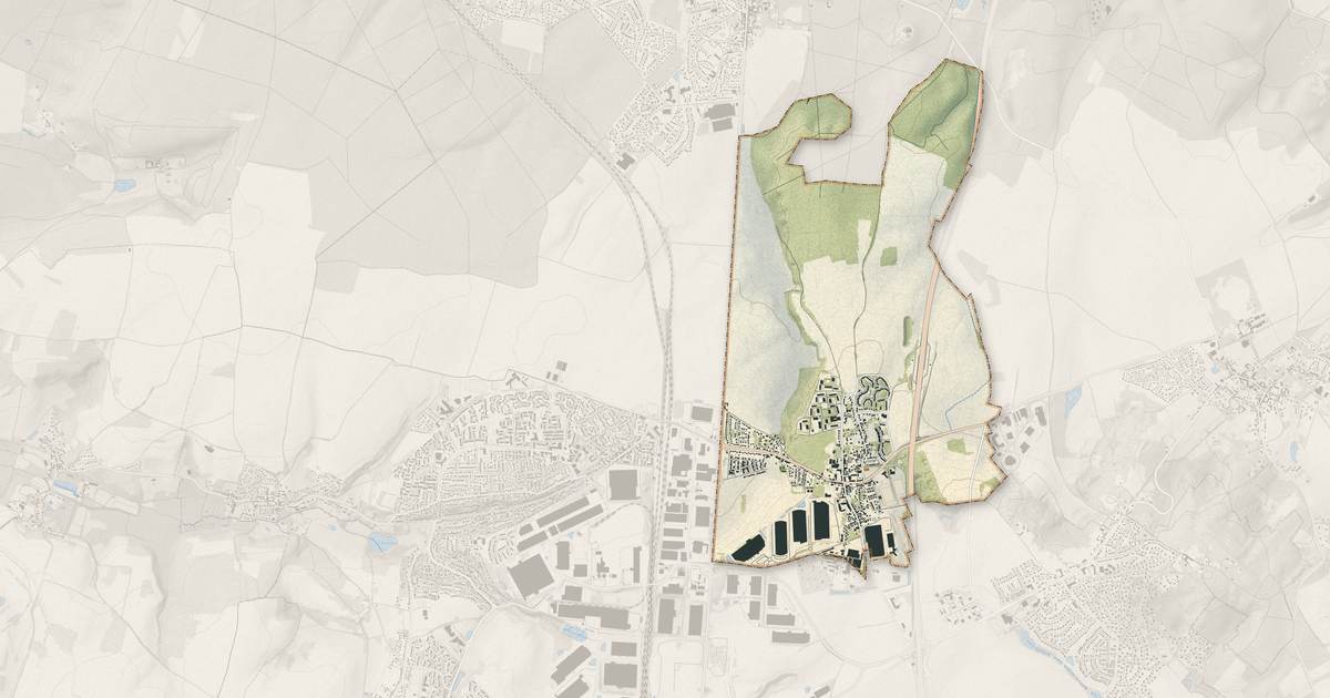 Portrait cartographique de Survilliers : relief, eau, forêts, bâti et voies, calculés à partir des données de l'IGN