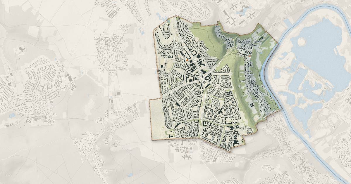 Portrait cartographique de Vauréal : relief, eau, forêts, bâti et voies, calculés à partir des données de l'IGN