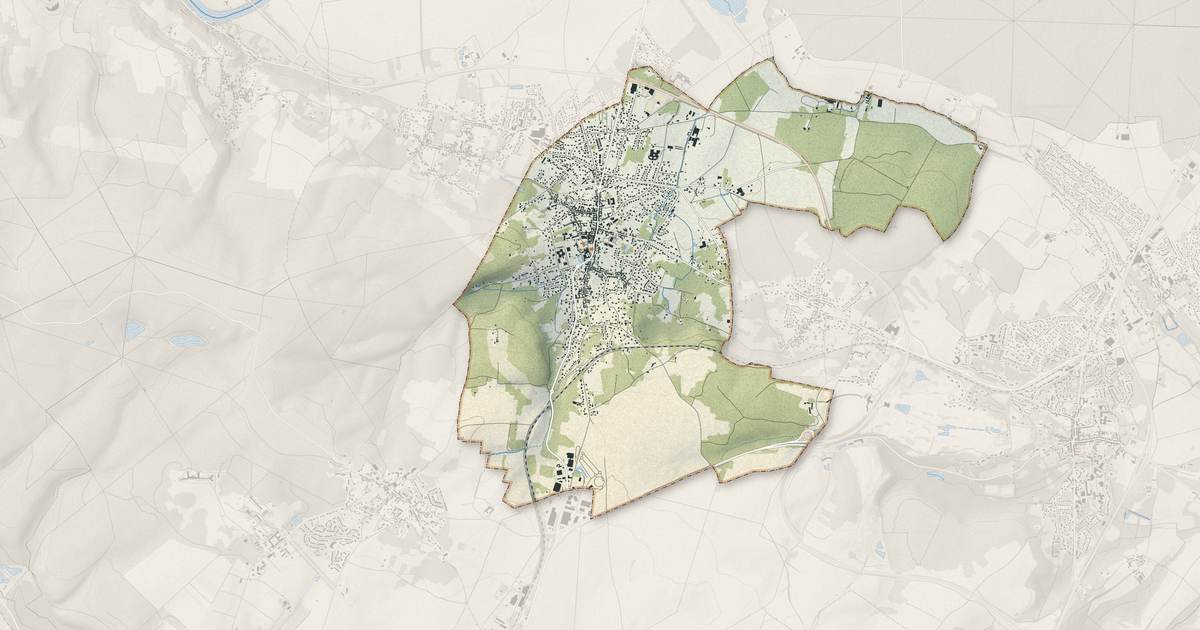 Portrait cartographique de Viarmes : relief, eau, forêts, bâti et voies, calculés à partir des données de l'IGN