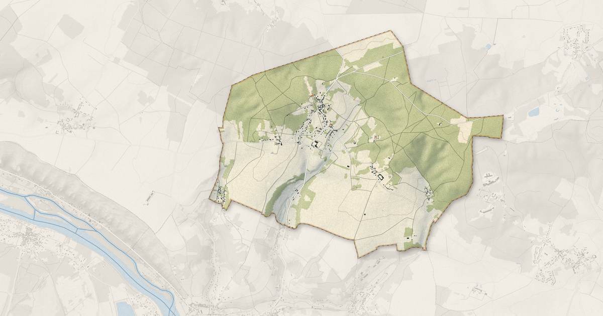 Portrait cartographique de Villers-en-Arthies : relief, eau, forêts, bâti et voies, calculés à partir des données de l'IGN