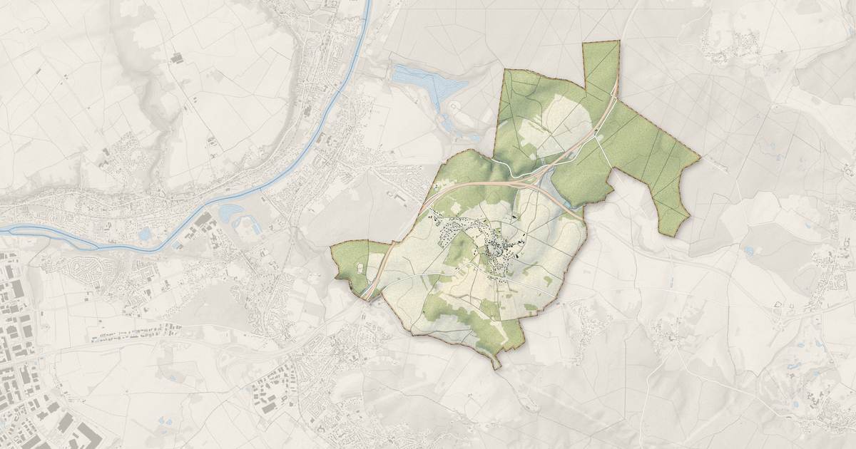 Portrait cartographique de Villiers-Adam : relief, eau, forêts, bâti et voies, calculés à partir des données de l'IGN