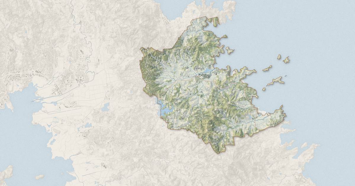 Portrait cartographique de Le François : relief, eau, forêts, bâti et voies, calculés à partir des données de l'IGN