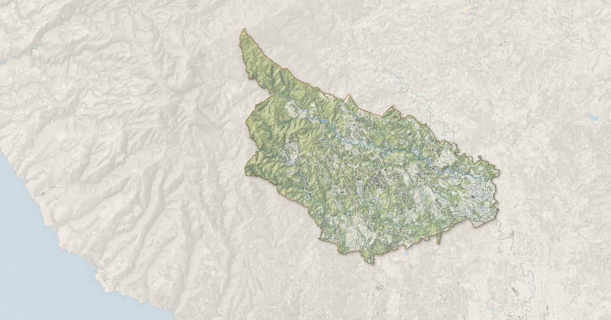 Portrait cartographique de Saint-Joseph : relief, eau, forêts, bâti et voies, calculés à partir des données de l'IGN