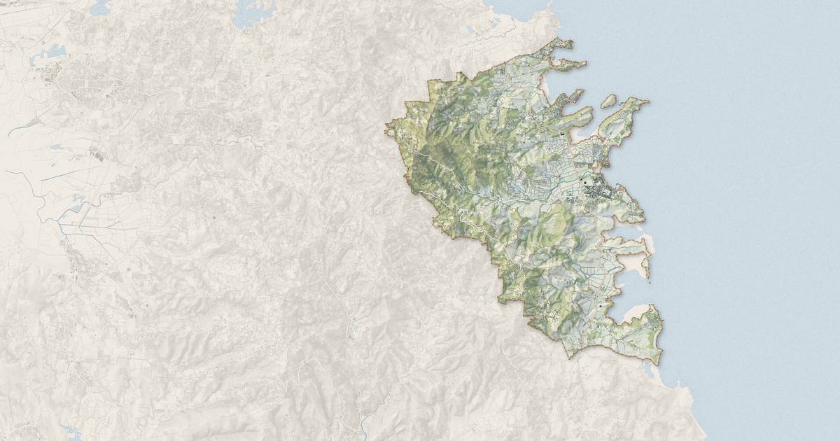 Portrait cartographique de Le Vauclin : relief, eau, forêts, bâti et voies, calculés à partir des données de l'IGN