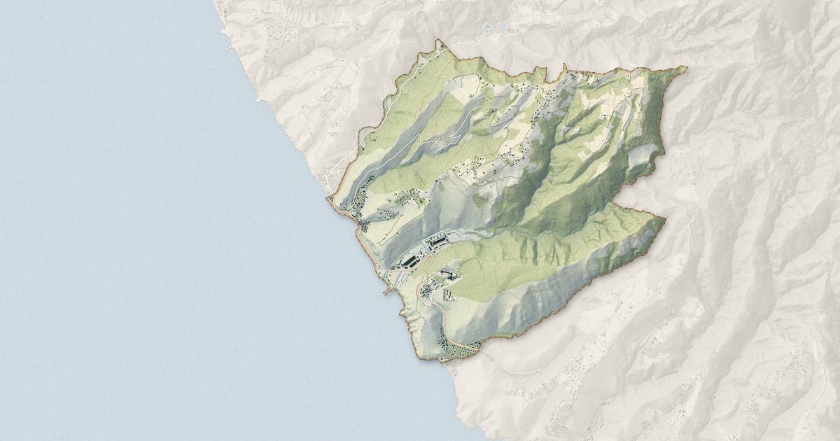 Portrait cartographique de Bellefontaine : relief, eau, forêts, bâti et voies, calculés à partir des données de l'IGN