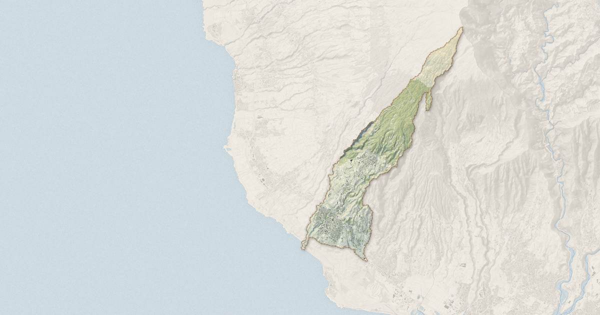 Portrait cartographique de Les Avirons : relief, eau, forêts, bâti et voies, calculés à partir des données de l'IGN