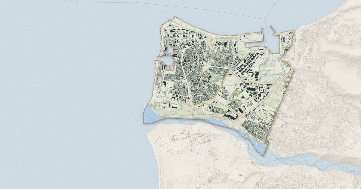 Portrait cartographique de Le Port : relief, eau, forêts, bâti et voies, calculés à partir des données de l'IGN