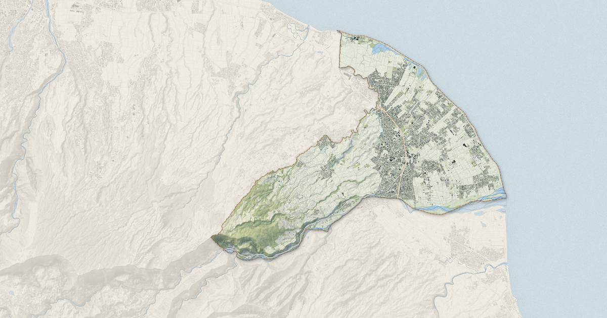 Portrait cartographique de Saint-André : relief, eau, forêts, bâti et voies, calculés à partir des données de l'IGN
