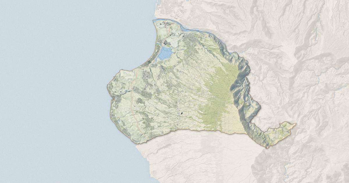 Portrait cartographique de Saint-Paul : relief, eau, forêts, bâti et voies, calculés à partir des données de l'IGN