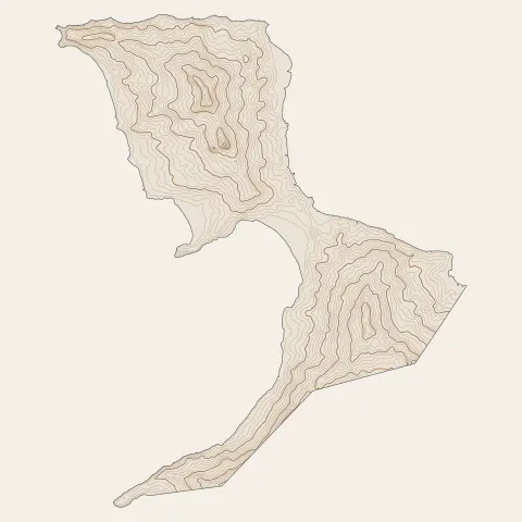 Bouéni : courbes de niveau