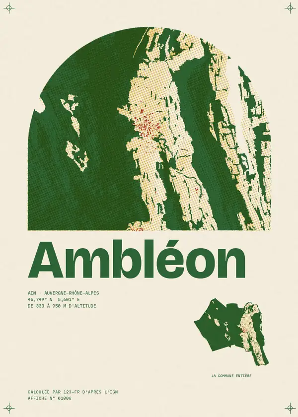 Affiche de Ambléon, calculée par 123-fr d'après l'IGN