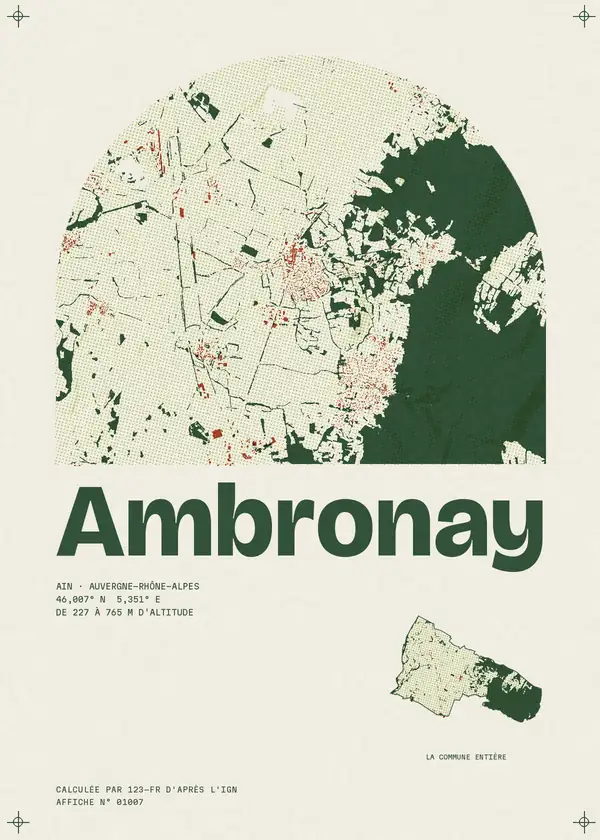 Affiche de Ambronay, calculée par 123-fr d'après l'IGN