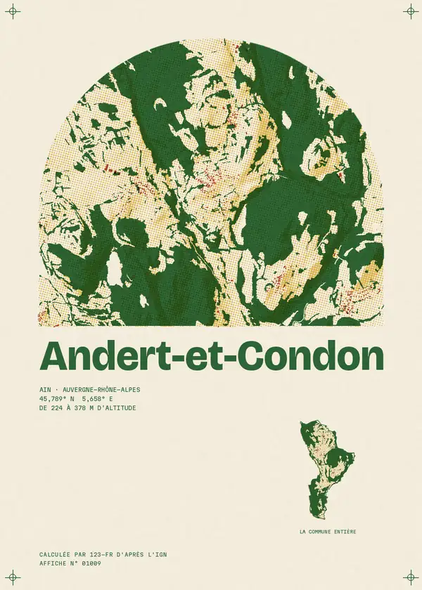 Affiche de Andert-et-Condon, calculée par 123-fr d'après l'IGN