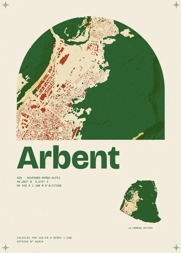 Affiche de Arbent, calculée par 123-fr d'après l'IGN