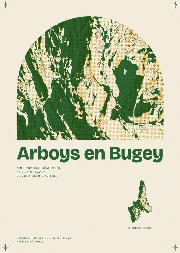 Affiche de Arboys en Bugey, calculée par 123-fr d'après l'IGN