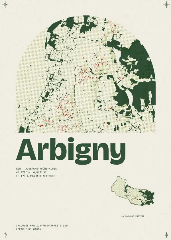 Affiche de Arbigny, calculée par 123-fr d'après l'IGN