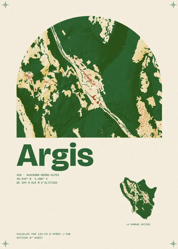Affiche de Argis, calculée par 123-fr d'après l'IGN