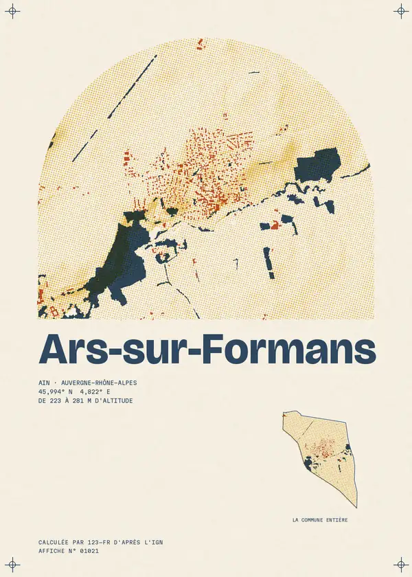 Affiche de Ars-sur-Formans, calculée par 123-fr d'après l'IGN