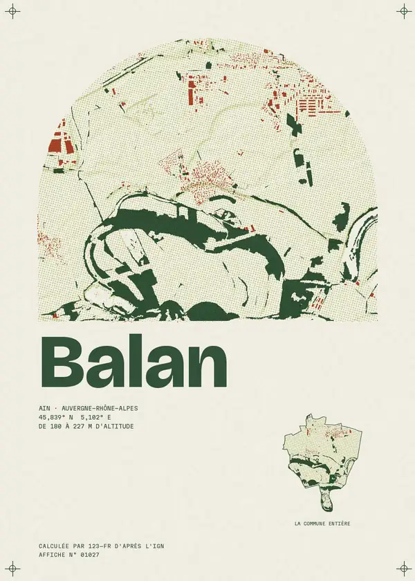 Affiche de Balan, calculée par 123-fr d'après l'IGN