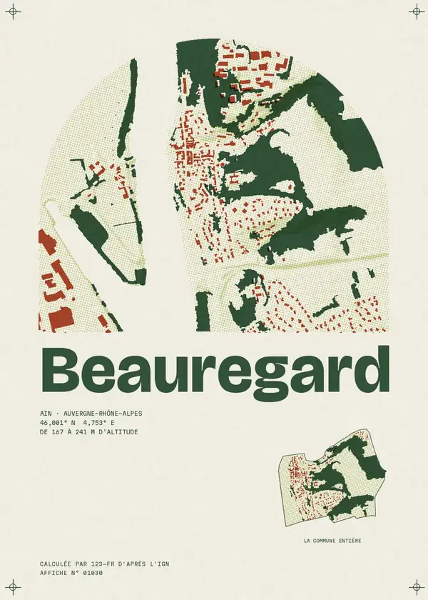 Affiche de Beauregard, calculée par 123-fr d'après l'IGN