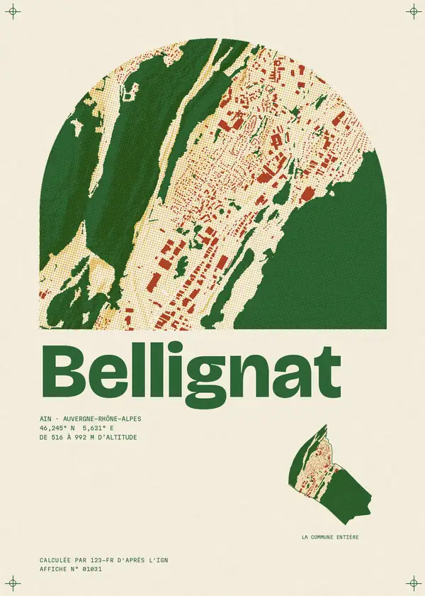 Affiche de Bellignat, calculée par 123-fr d'après l'IGN