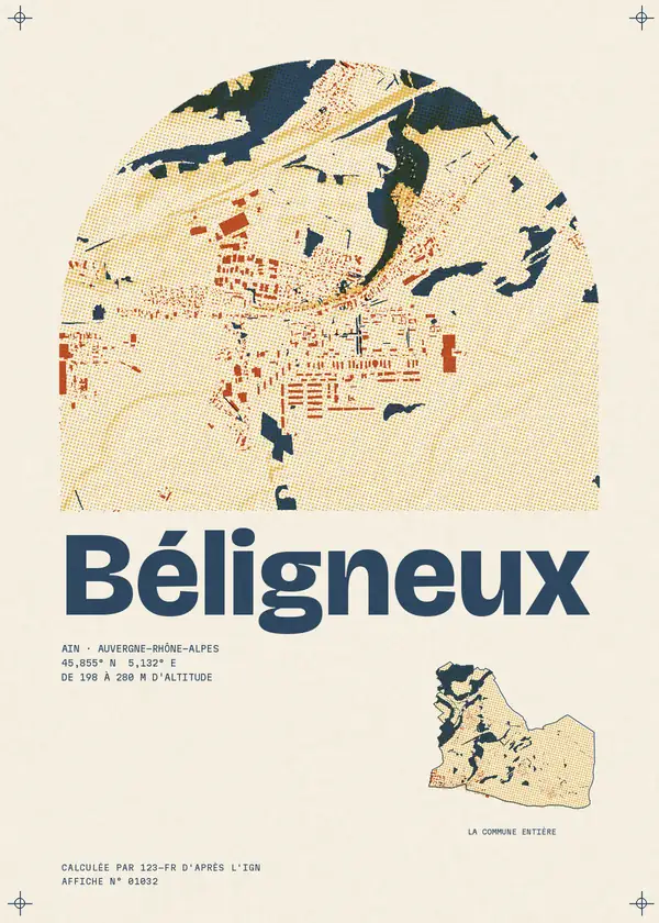 Affiche de Béligneux, calculée par 123-fr d'après l'IGN