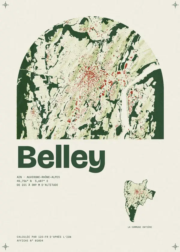 Affiche de Belley, calculée par 123-fr d'après l'IGN