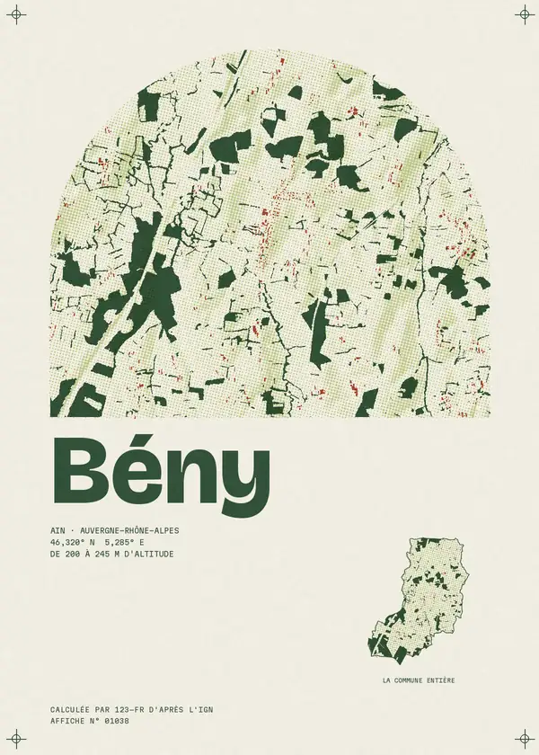 Affiche de Bény, calculée par 123-fr d'après l'IGN